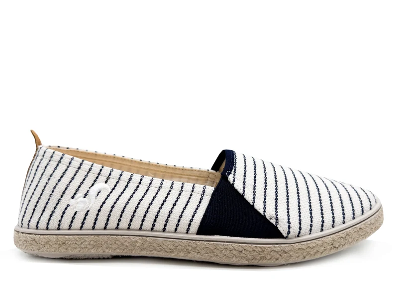 thies ® Mallorca Organic Cotton Espadrille vegan navy stripe