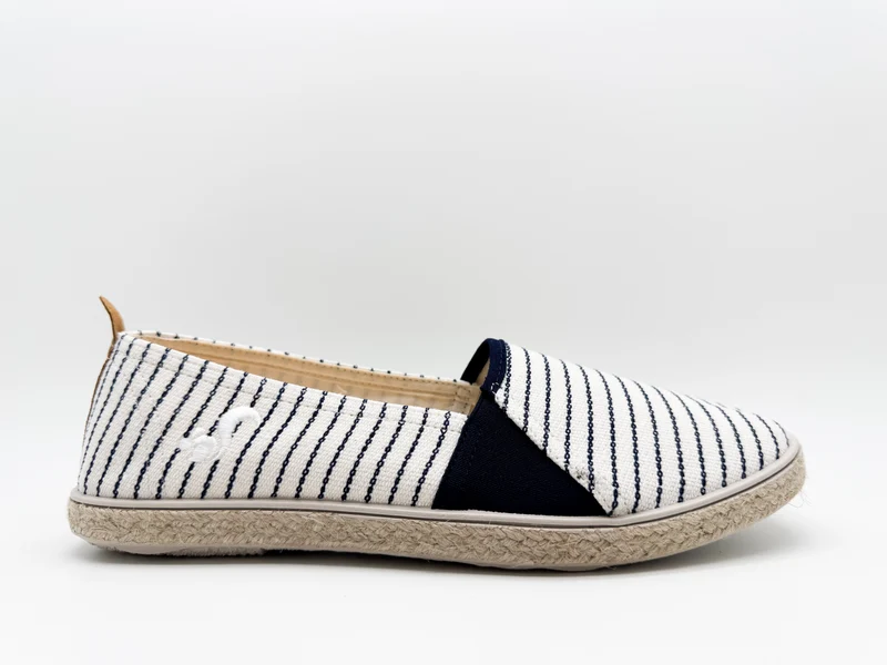 thies ® Mallorca Organic Cotton Espadrille vegan navy stripe