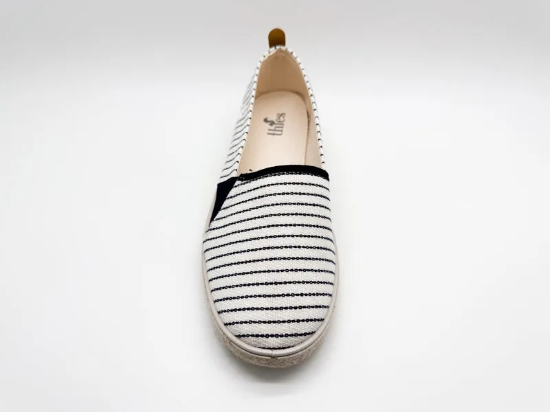 thies ® Mallorca Organic Cotton Espadrille vegan navy stripe