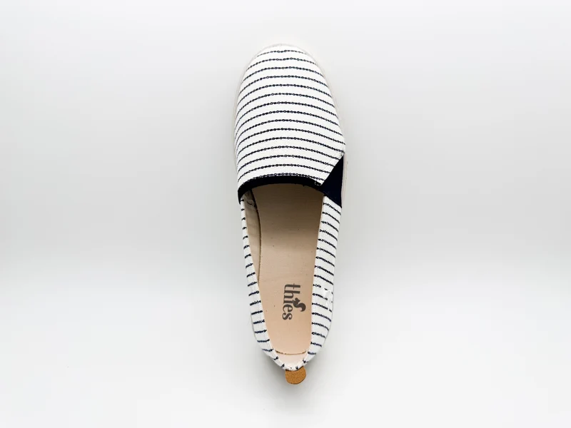 thies ® Mallorca Organic Cotton Espadrille vegan navy stripe