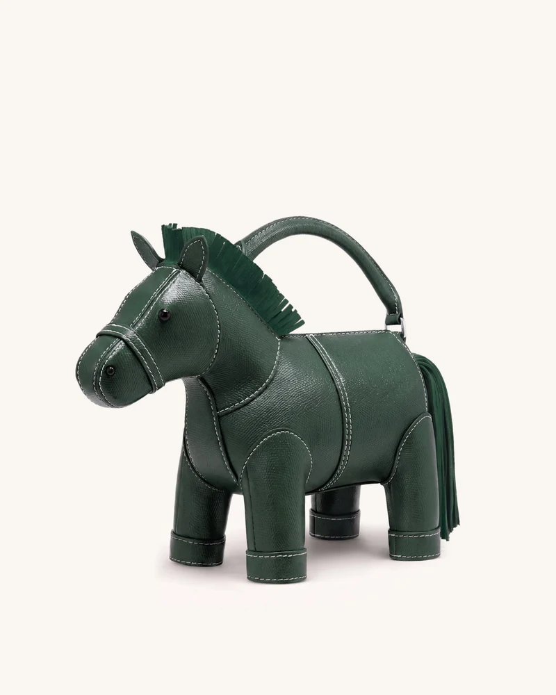 Harper Henkeltasche mit Pferd - Grün