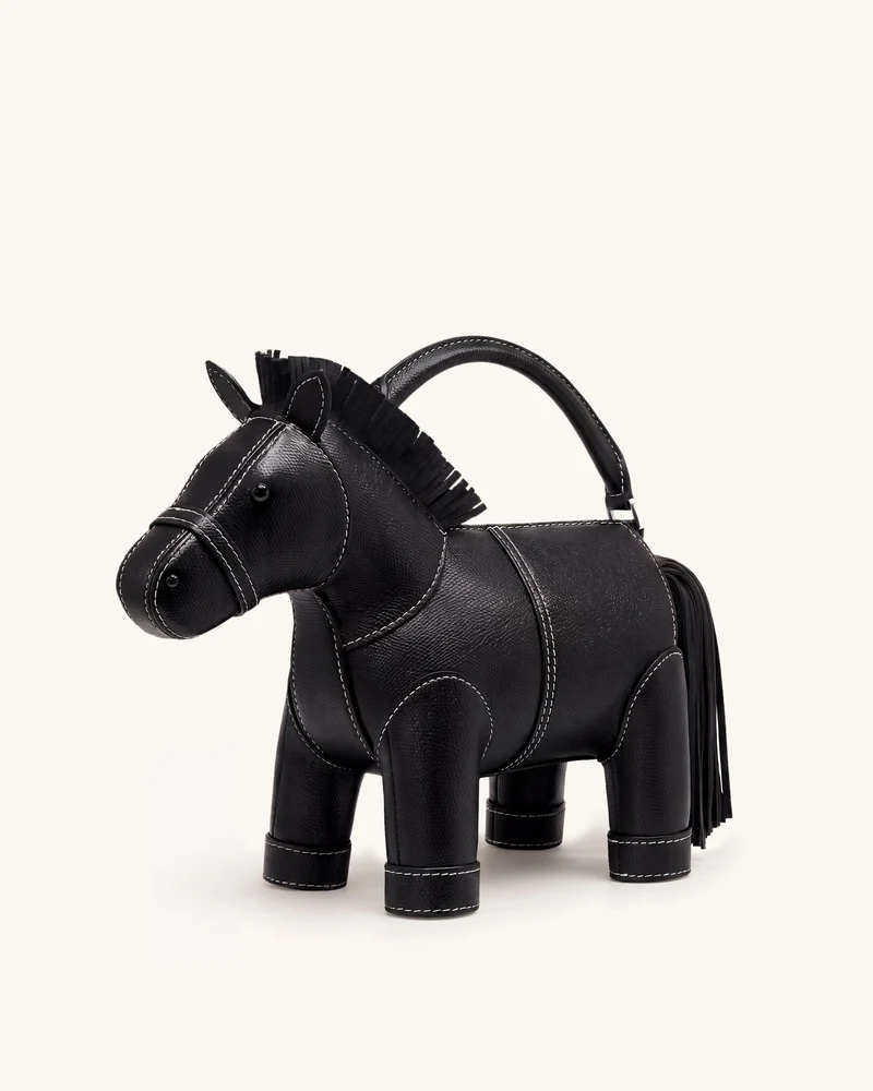 Harper Henkeltasche mit Pferd - Schwarz