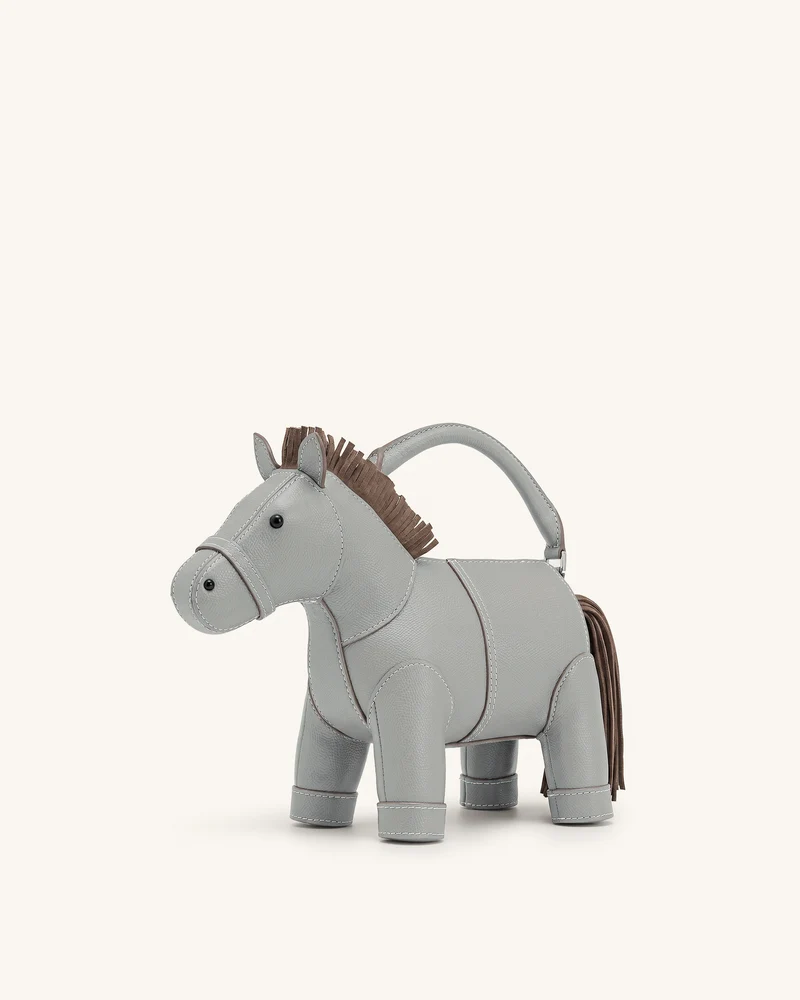 Harper Henkeltasche mit Pferd - Grau