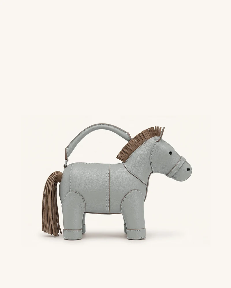 Harper Henkeltasche mit Pferd - Grau