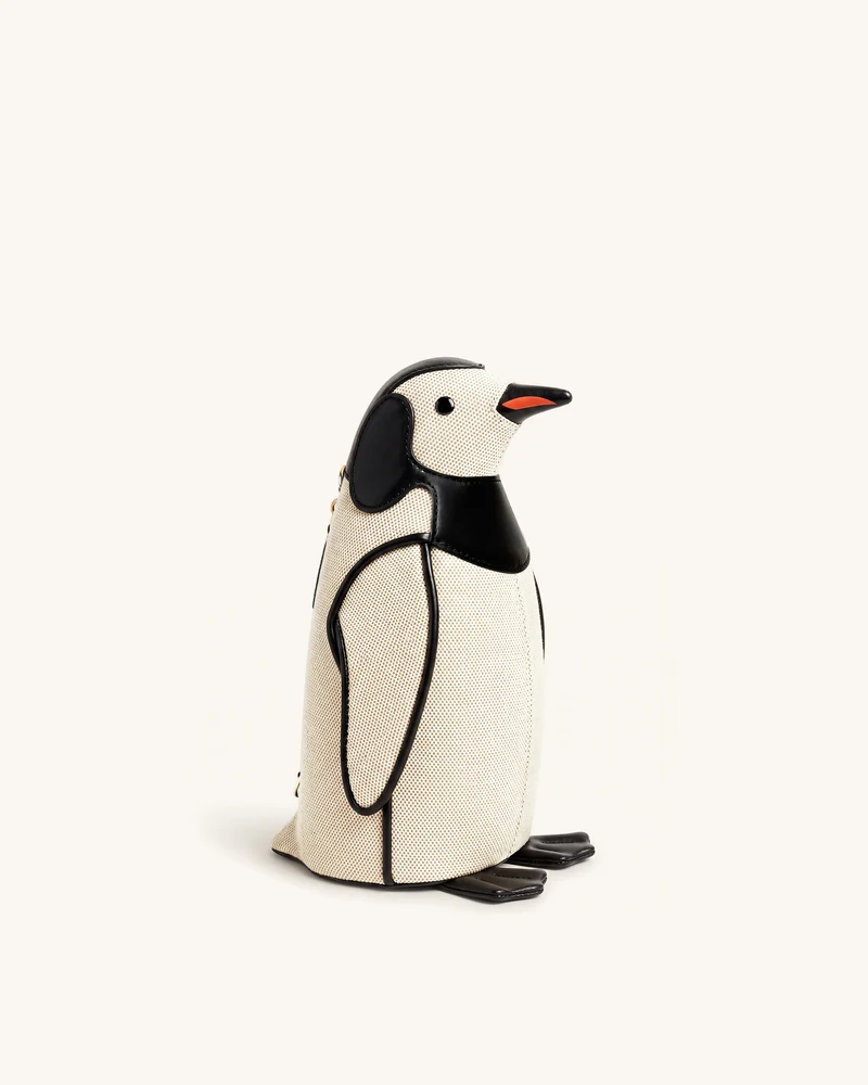 Pia Pinguin-Crossbody-Tasche - Schwarzer Canvas