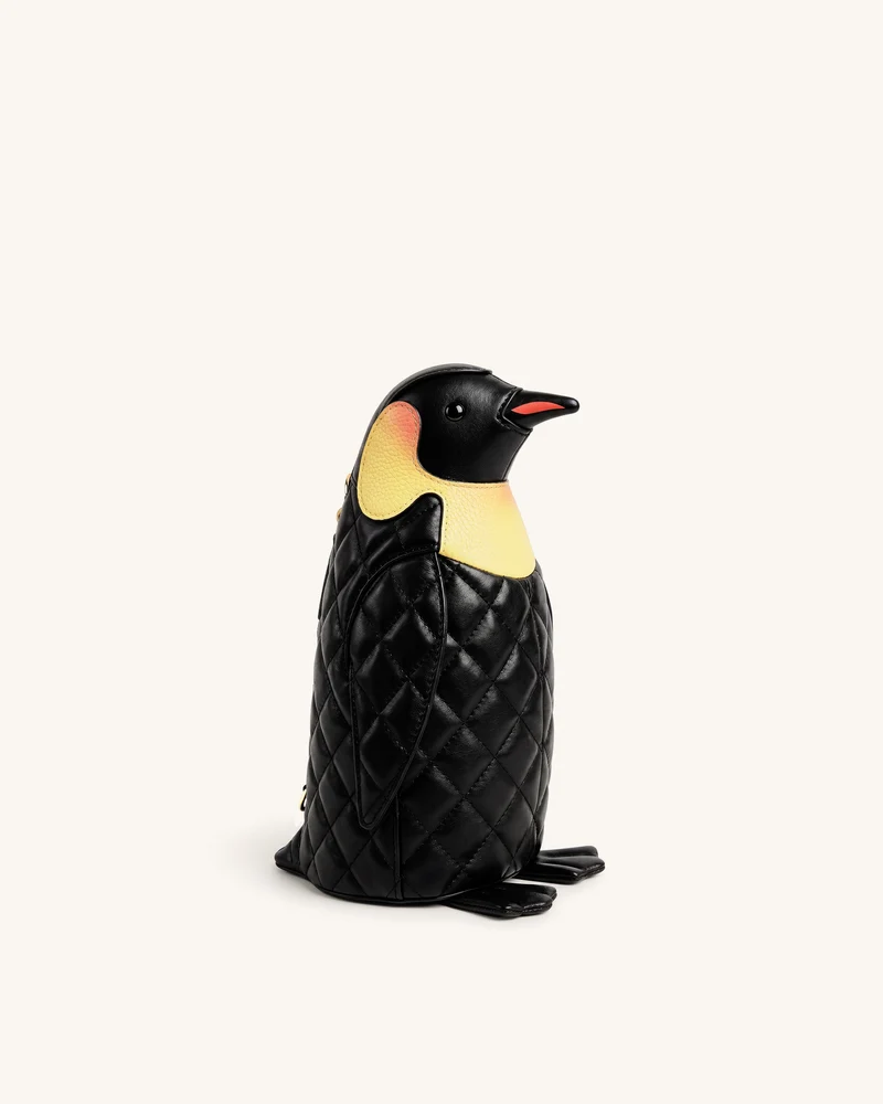 Pia Gesteppte Pinguin-Crossbody-Tasche - Schwarz