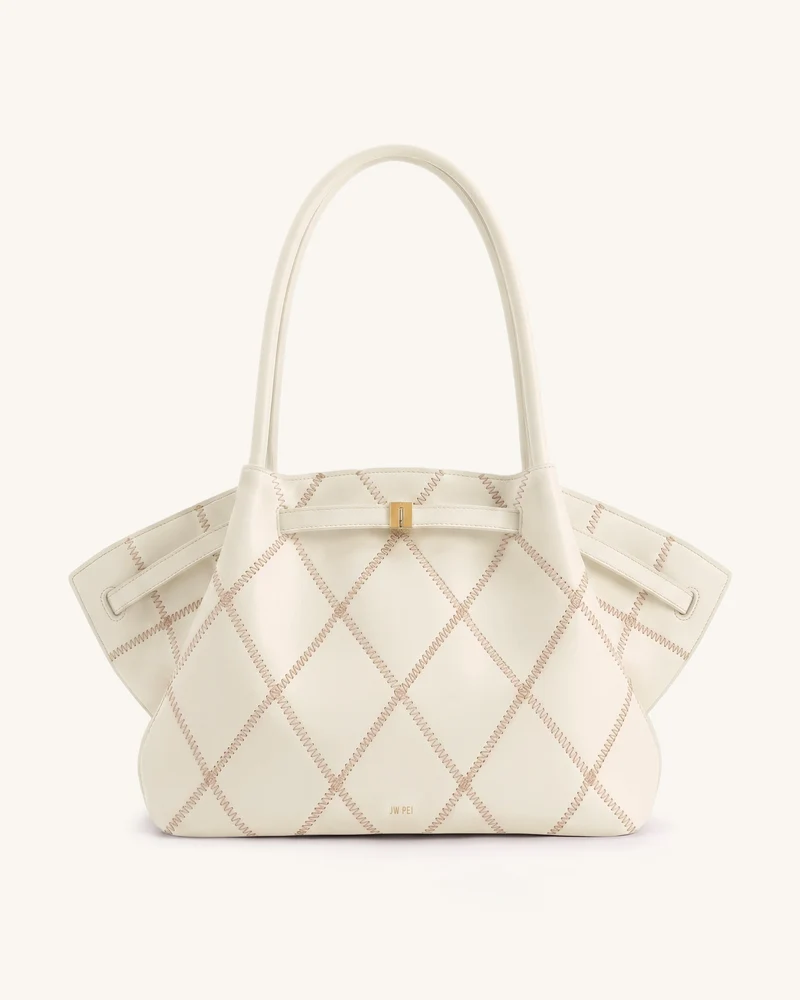 Hana Große gesteppte Tote Bag - Elfenbeinweiß