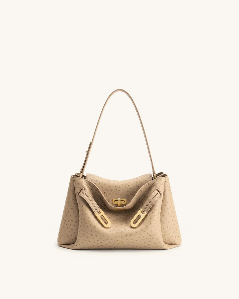 Rhea Umhängetasche mit Doppelschnalle - Camel