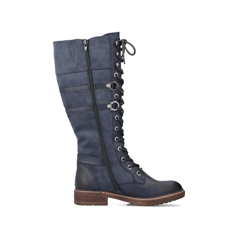 Rieker Hoher Lederstiefel für Damen | Blau