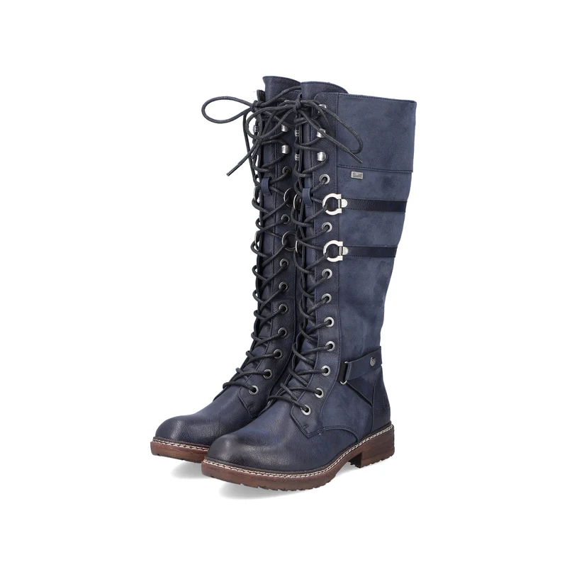 Rieker Hoher Lederstiefel für Damen | Blau