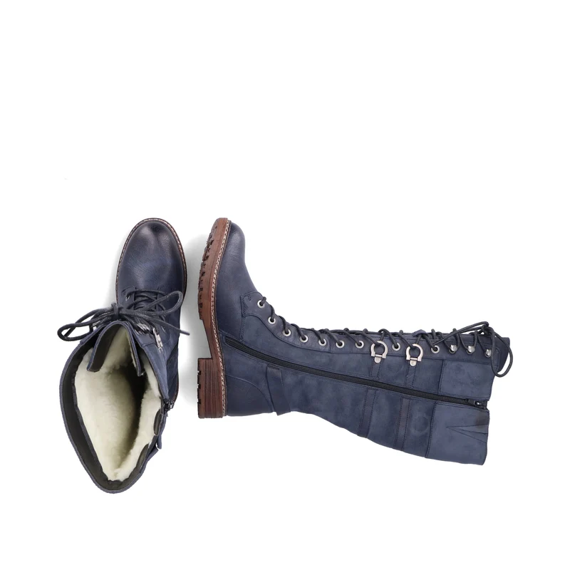 Rieker Hoher Lederstiefel für Damen | Blau