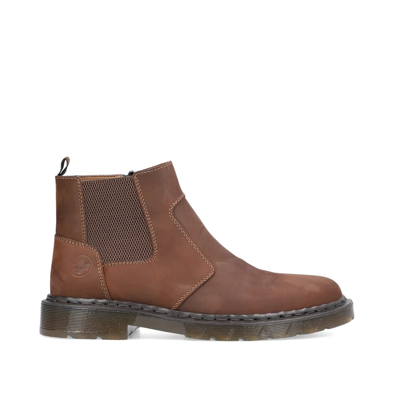 Rieker Herren-Lederjacke mit Wollfutter Chelsea Stiefel | Braun
