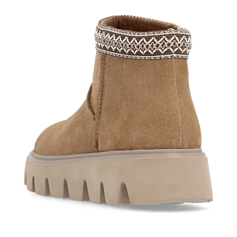 Rieker Lässiger Wildlederstiefel für Damen | Hellbraun