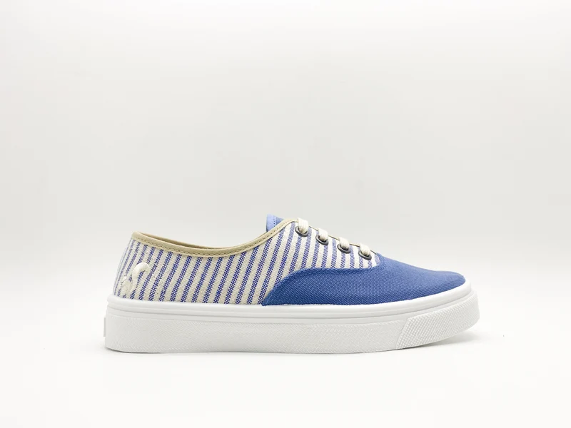 thies ® Organic Cotton Stripe Plim Sneaker vegan indigo