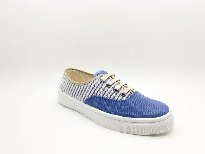 thies ® Organic Cotton Stripe Plim Sneaker vegan indigo