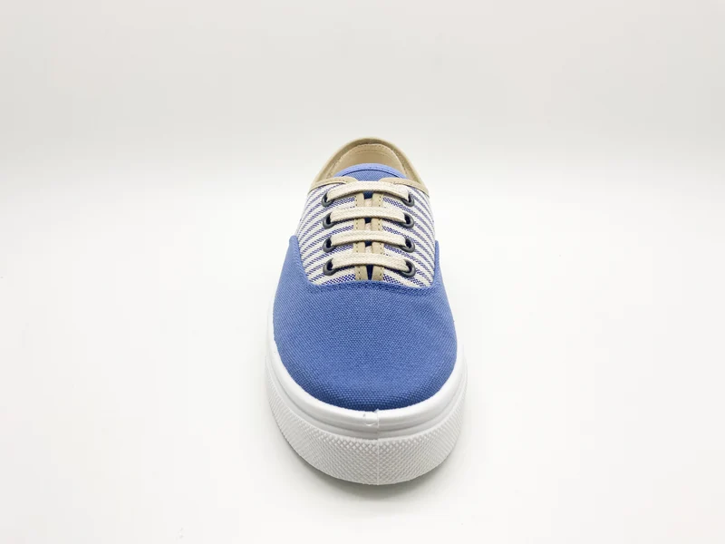 thies ® Organic Cotton Stripe Plim Sneaker vegan indigo