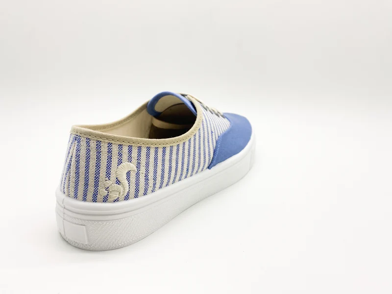 thies ® Organic Cotton Stripe Plim Sneaker vegan indigo