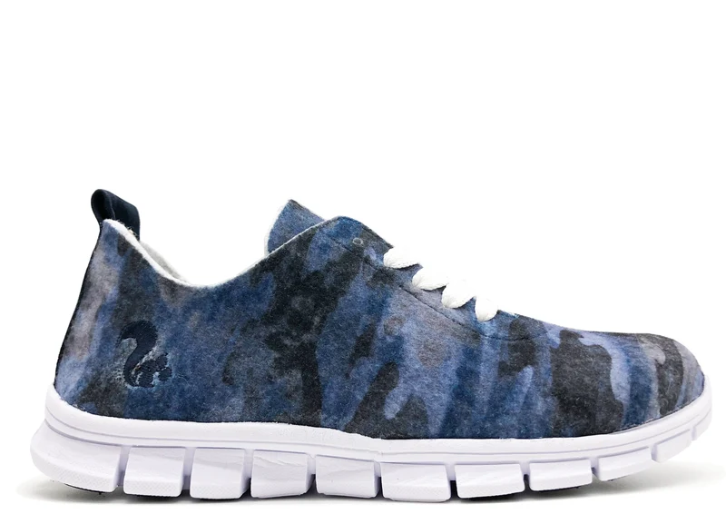 thies ® PET Sneaker camo blue | vegan aus recycelten Flaschen