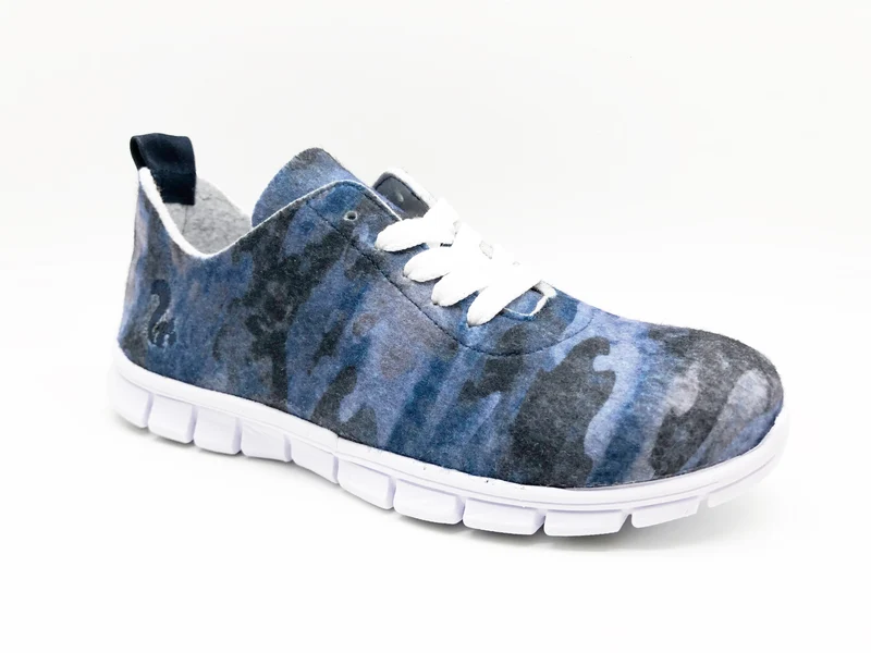thies ® PET Sneaker camo blue | vegan aus recycelten Flaschen
