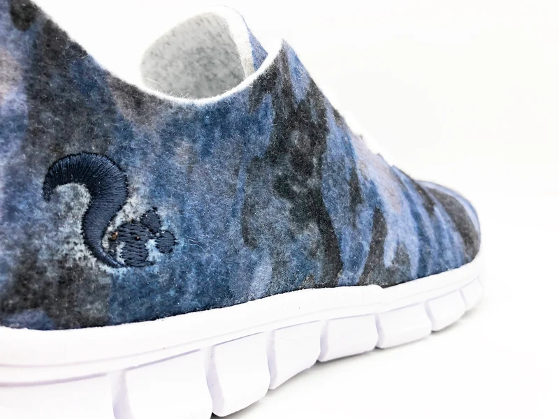 thies ® PET Sneaker camo blue | vegan aus recycelten Flaschen