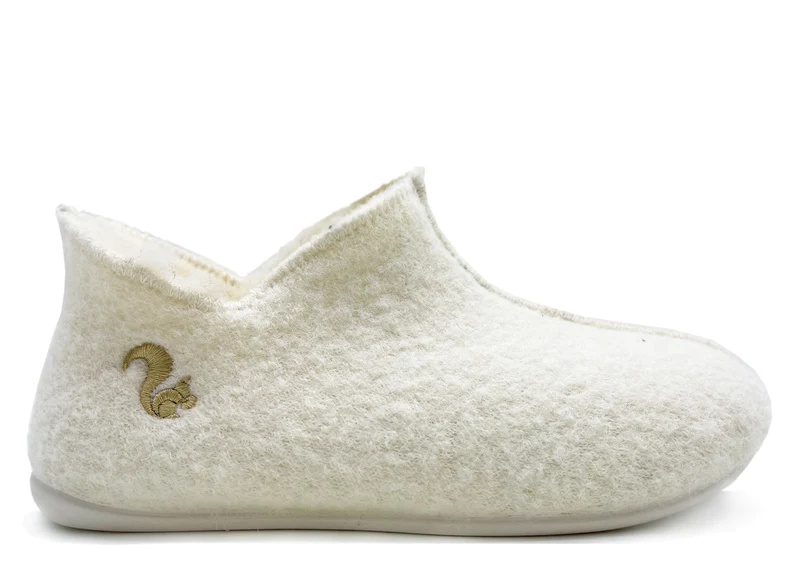thies 1856 ® Slipper Boots off white with Eco Wool