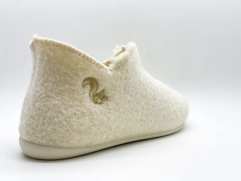 thies 1856 ® Slipper Boots off white with Eco Wool