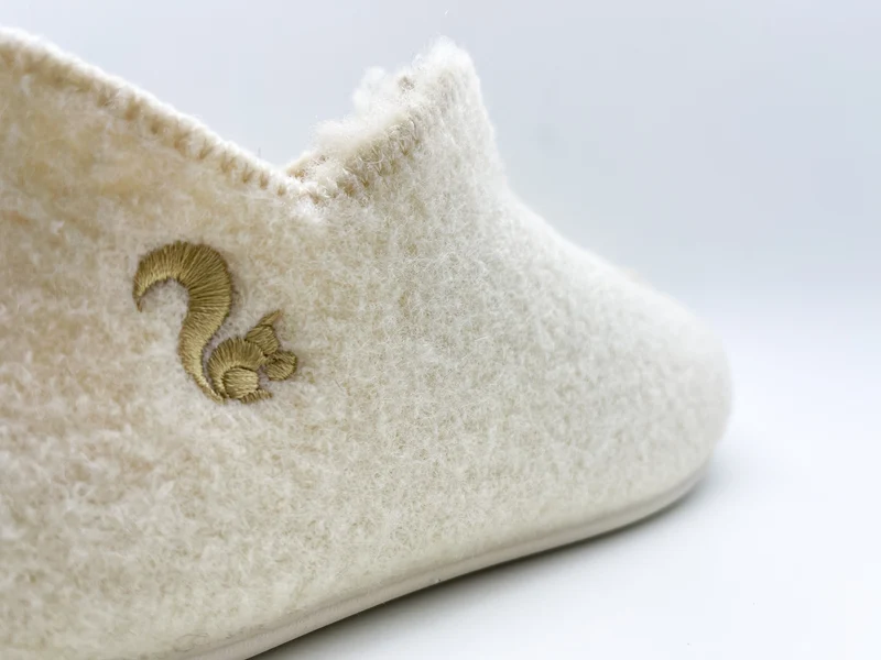 thies 1856 ® Slipper Boots off white with Eco Wool