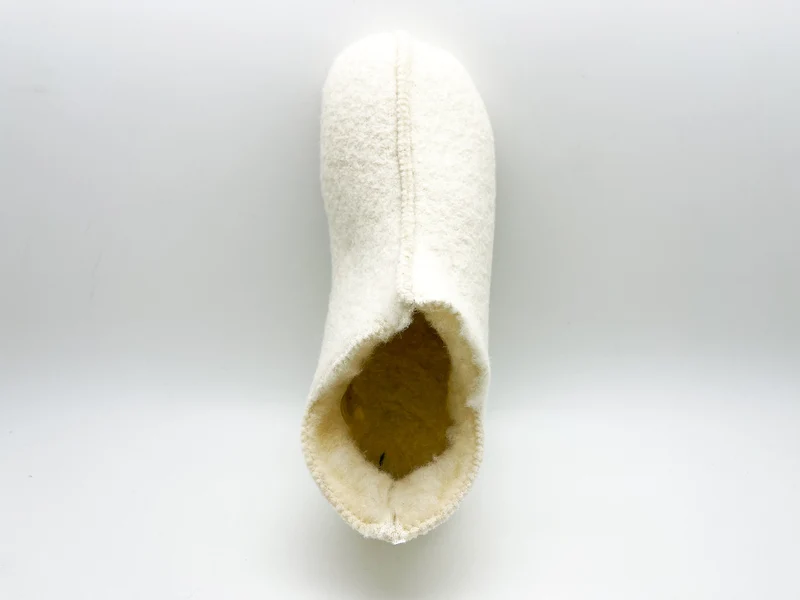 thies 1856 ® Slipper Boots off white with Eco Wool