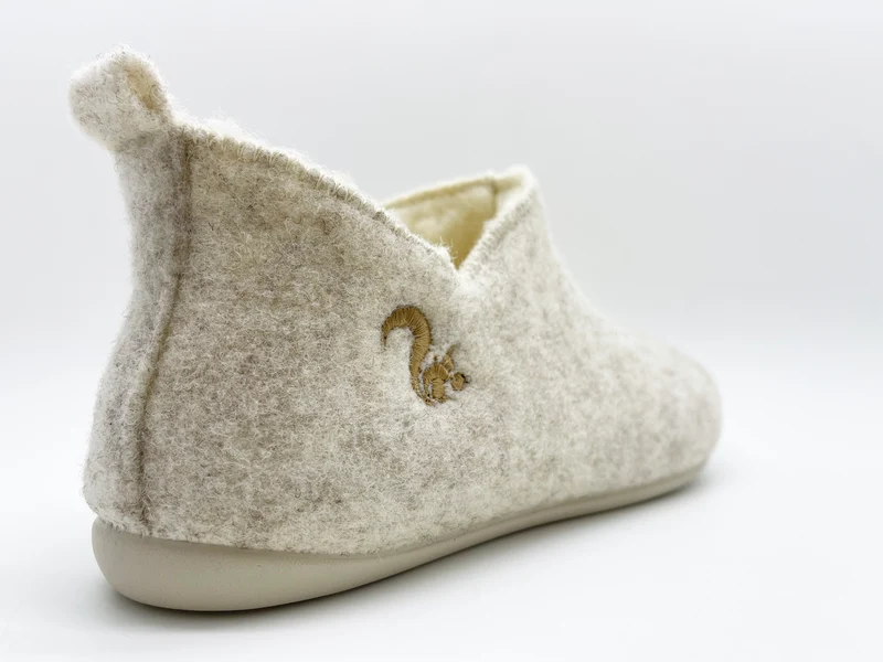 thies 1856 ® Slipper Boots beige with Eco Wool