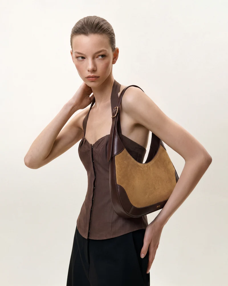 Willow Hobo-Tasche mit Besatz aus Wildlederimitat - Braun