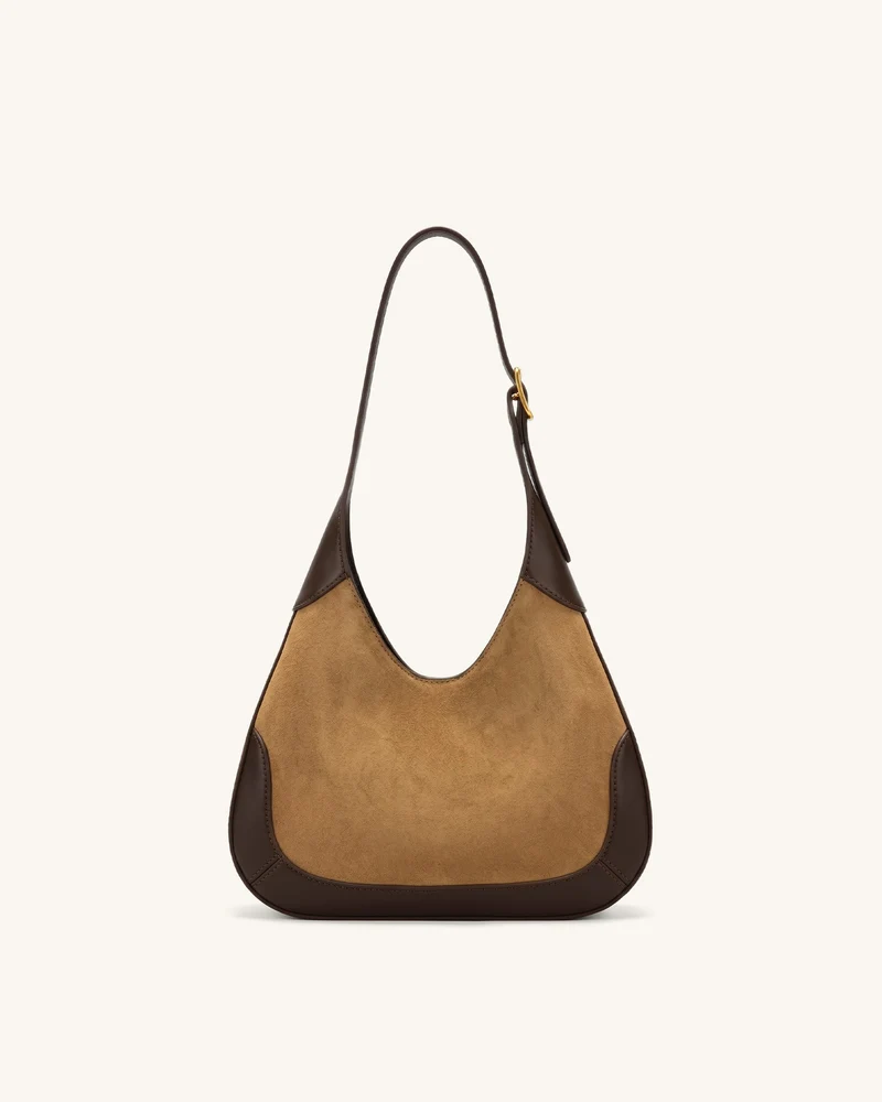 Willow Hobo-Tasche mit Besatz aus Wildlederimitat - Braun