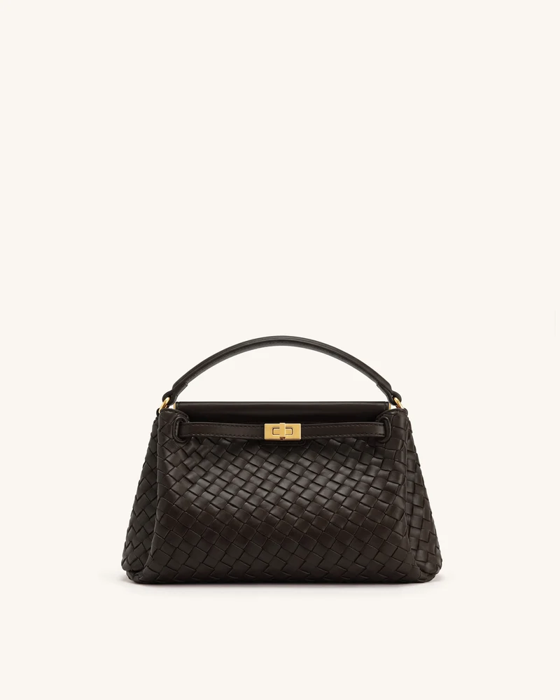 Carmen Geflochtene Henkeltasche - Dunkelbraun