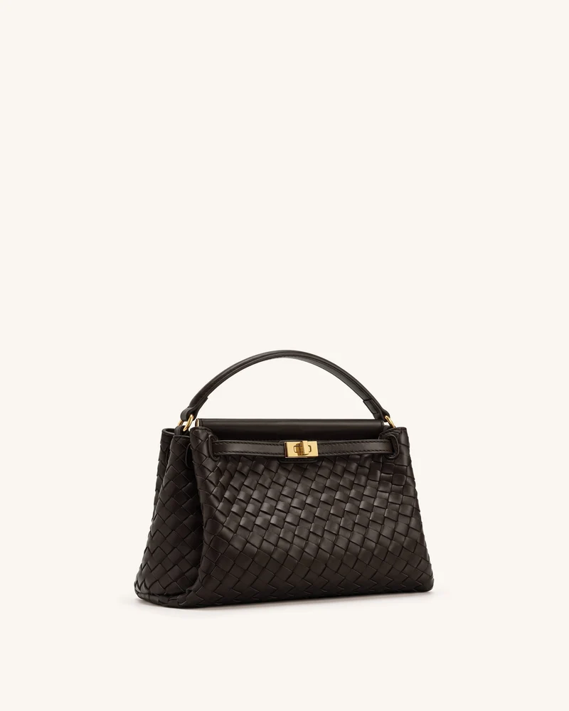 Carmen Geflochtene Henkeltasche - Dunkelbraun