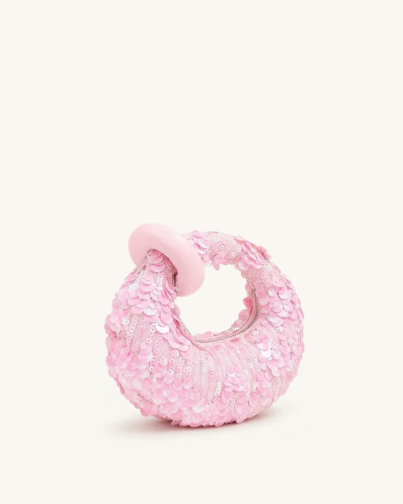 Abacus Mini-Henkeltasche mit Pailletten - Pink