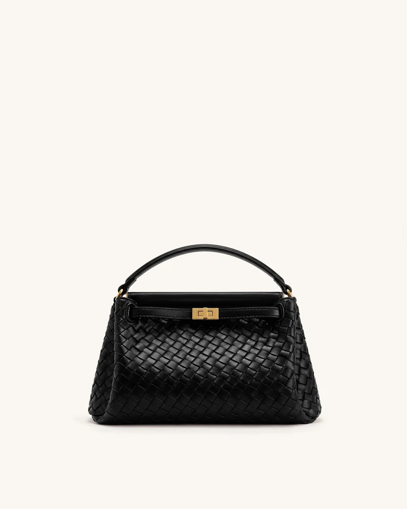 Carmen Gewebte Henkeltasche - Anthrazit