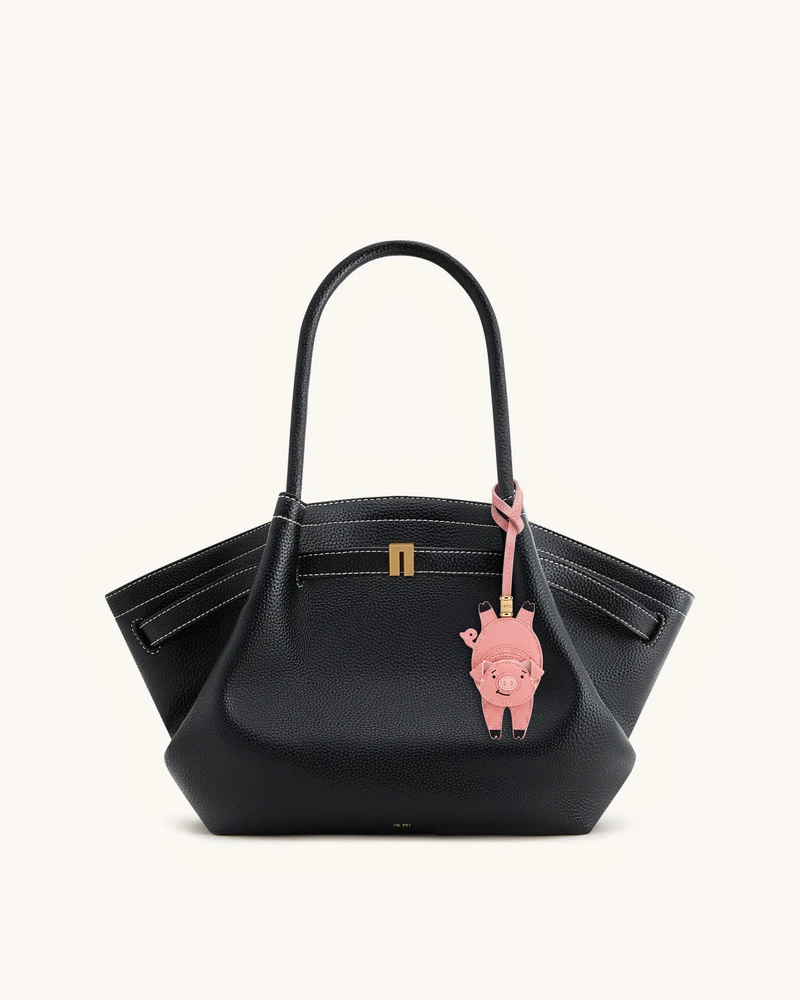 Verspielter Schweinchen-Taschenanhänger - Rosa