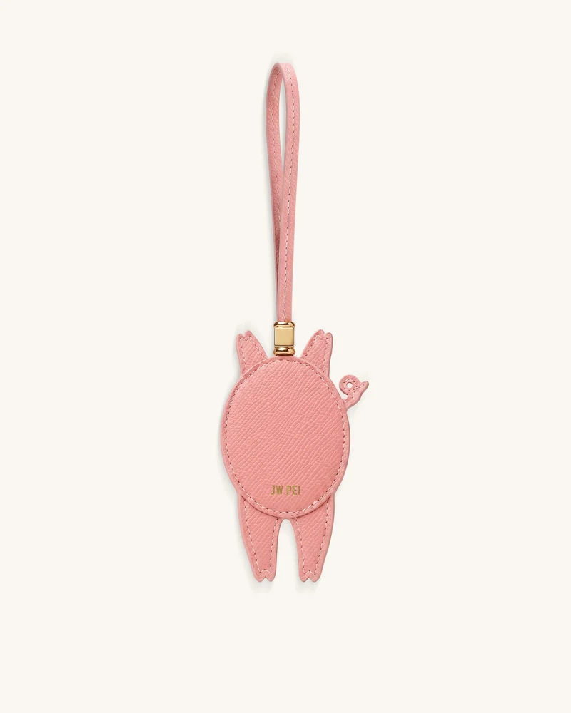 Verspielter Schweinchen-Taschenanhänger - Rosa
