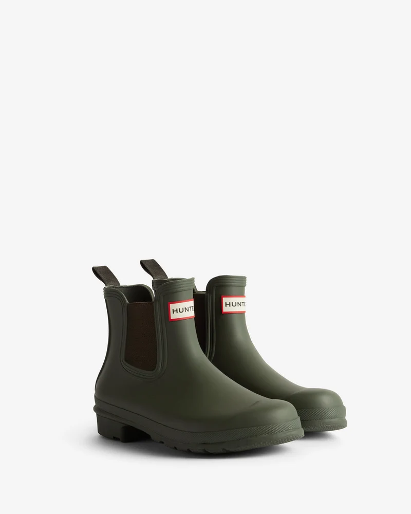 Hunter Damen Original Chelsea Stiefel | Dunkeloliv