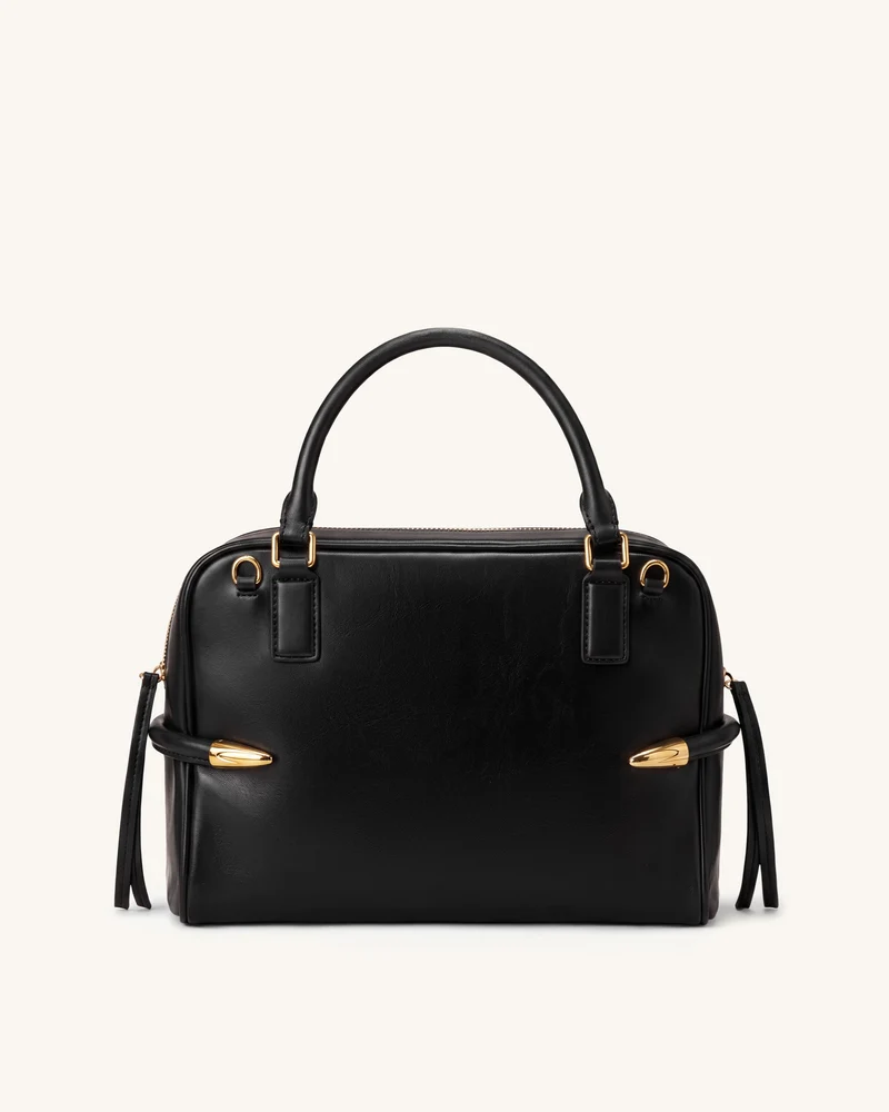 Callie Schultertasche mit Stoßzahn-Detail - Schwarz