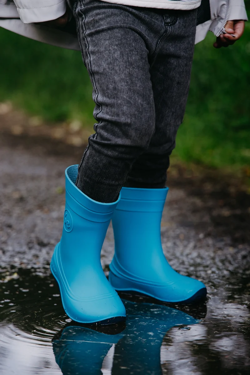 Barfuß-Regenstiefel für Kinder Be Lenka Pudds – Aquablau