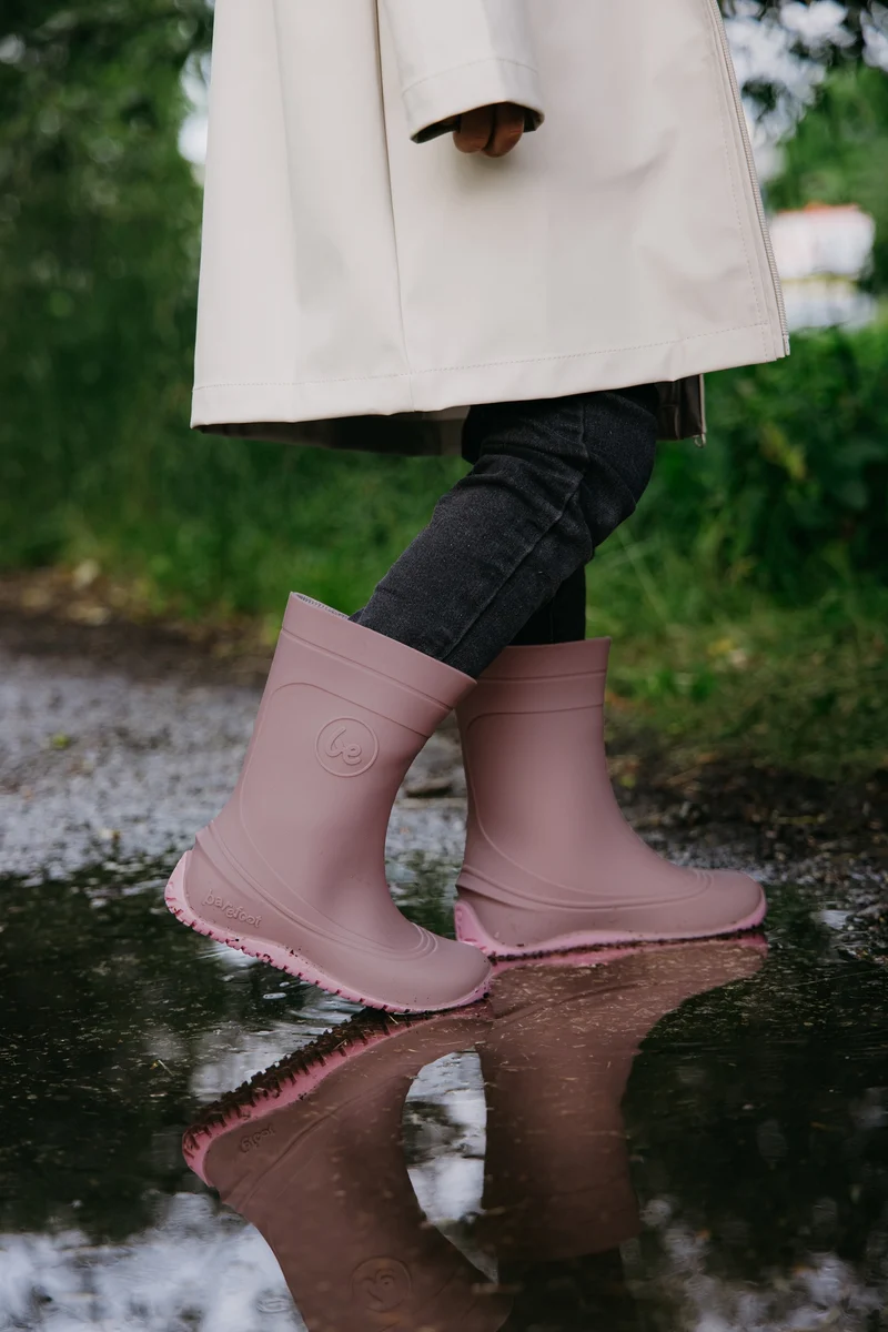 Barfuß-Regenstiefel für Kinder Be Lenka Pudds – Nebelrosa