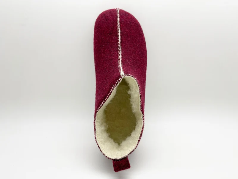 thies 1856 ® Slipper Boots wine with Eco Wool