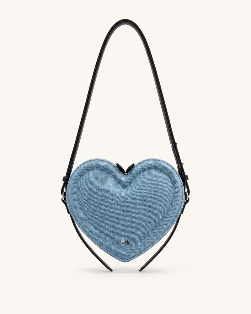 Arlene Herzförmige Umhängetasche - Hellblauer Denim