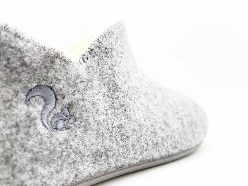 thies 1856 ® Slipper Boots light grey with Eco Wool