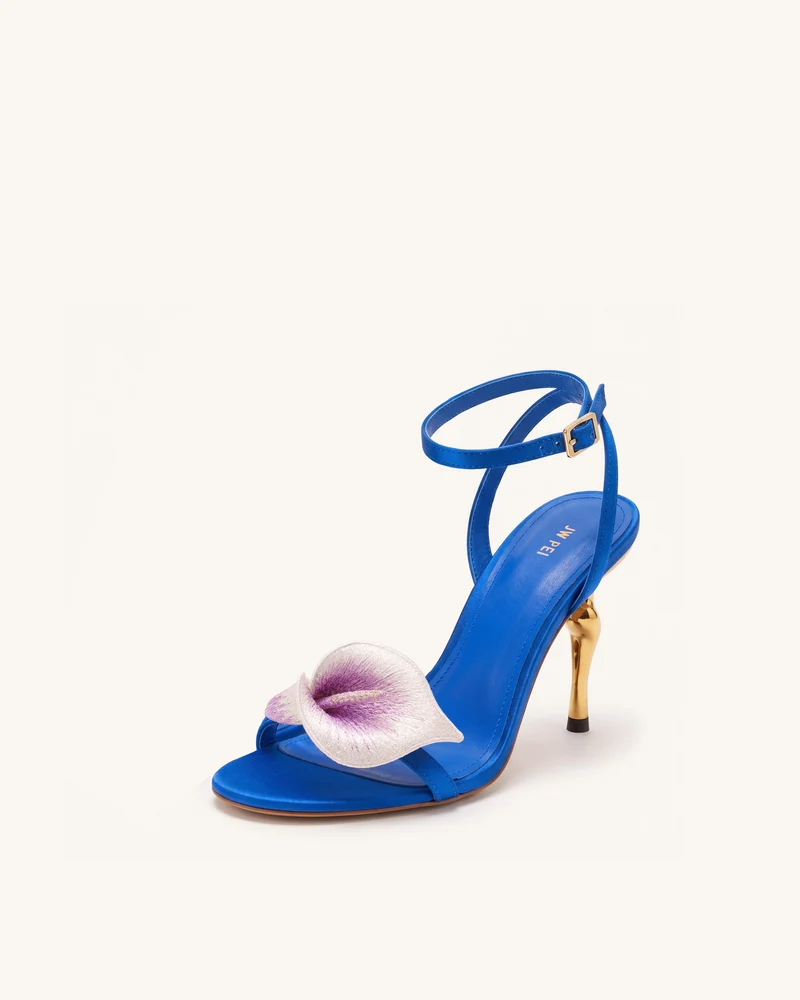 Alivia Calla Lily Sandalen mit goldenem Metallabsatz - Königsblau