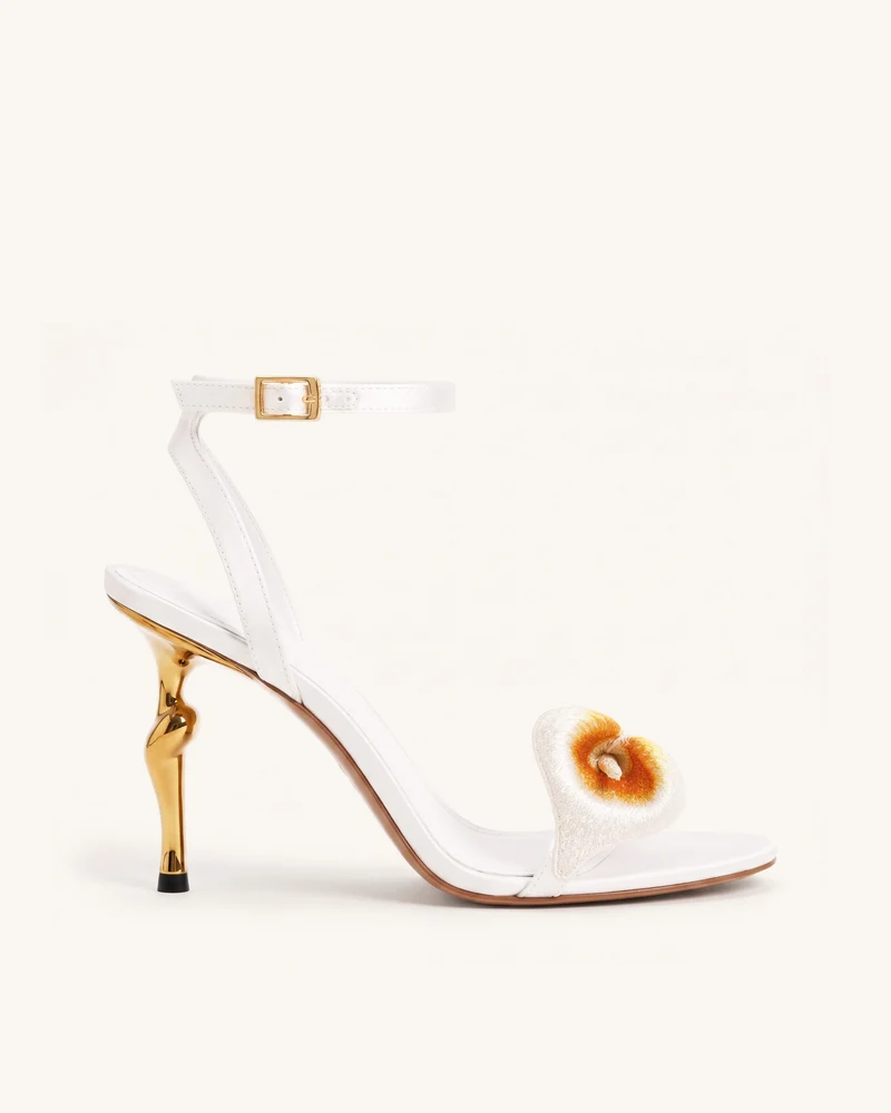 Alivia Calla Lily Sandalen mit goldenem Metallabsatz - Weiß