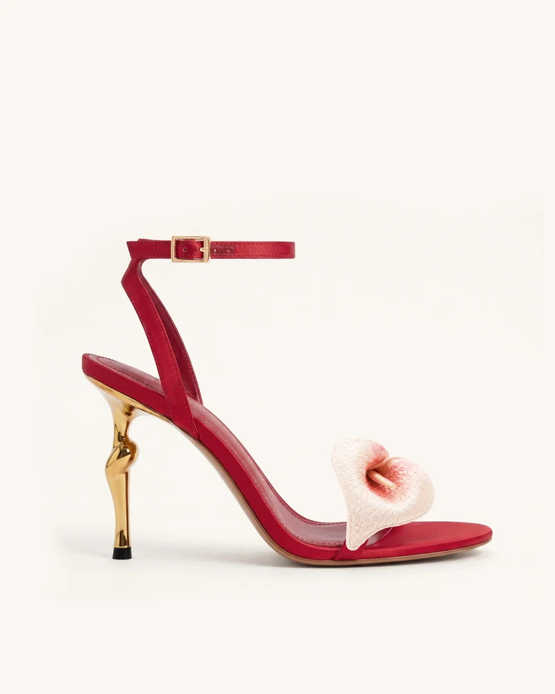 Alivia Calla Lily Sandalen mit goldenem Metallabsatz - Rot