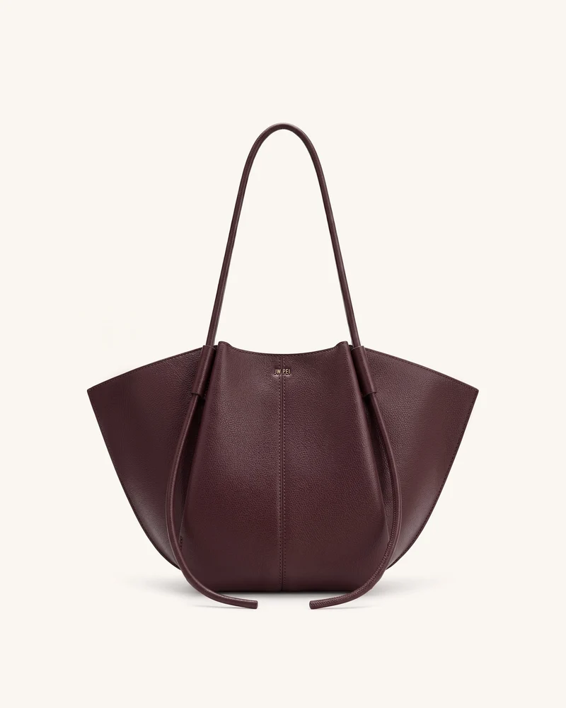 Nala Breite Tote Bag - Dunkles Weinrot