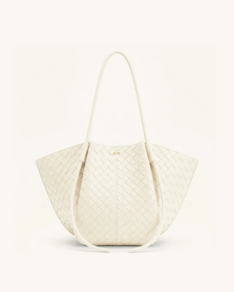 Nala Breite Tote Bag mit Webstruktur - Off-White