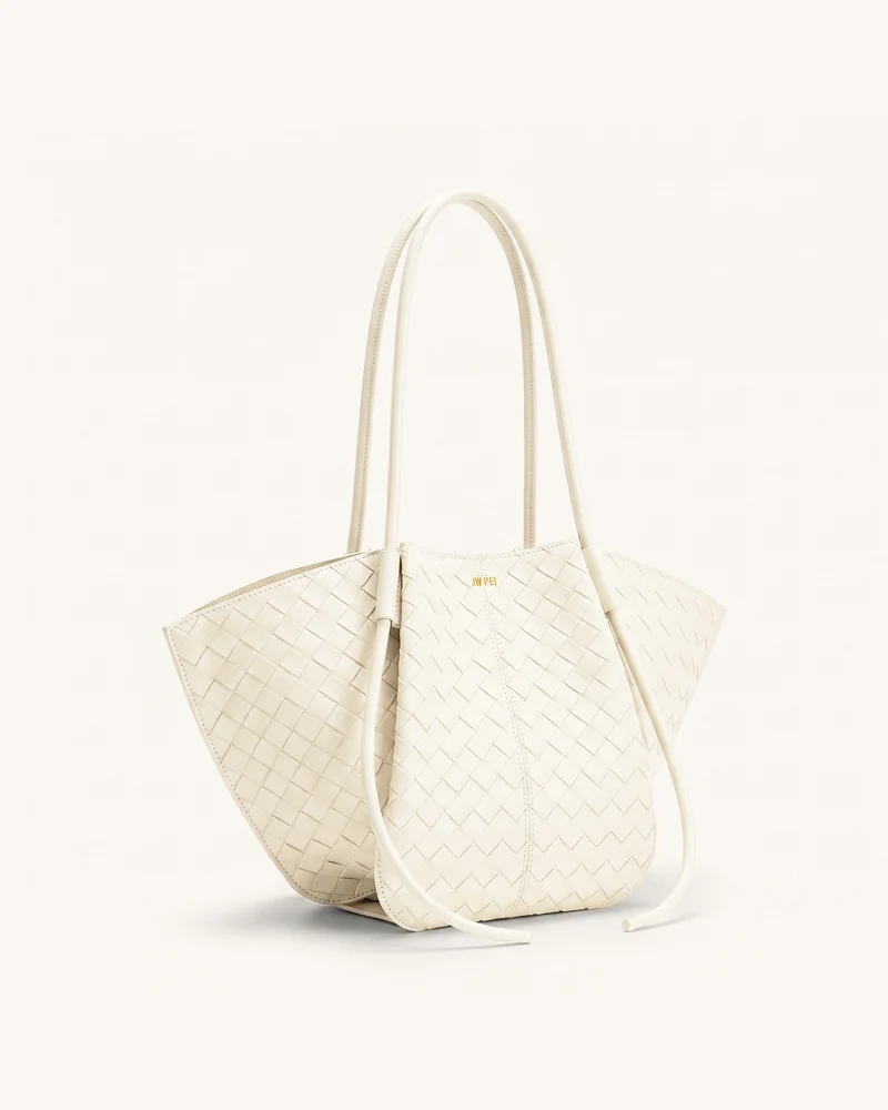 Nala Breite Tote Bag mit Webstruktur - Off-White